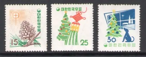 1957 Südkorea - Krippe - Yvert 201/03 - postfrisch **