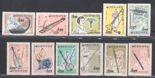 1963 Südkorea - Musikinstrumente - Yvert 320/29 - postfrisch **