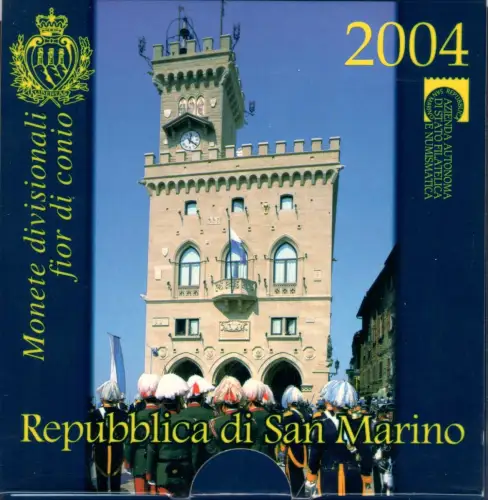 2004 Republik San Marino - Divisionsmünzen - komplette Serie FDC