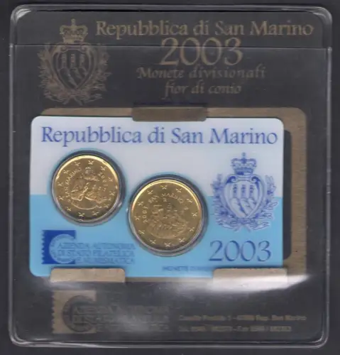 Republik San Marino 2003 - 20 Cent - 50 Cent - Miniset