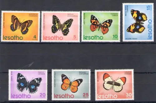1973 Lesotho, Yvert Nr. 242/48 - Schmetterlinge - postfrisch **