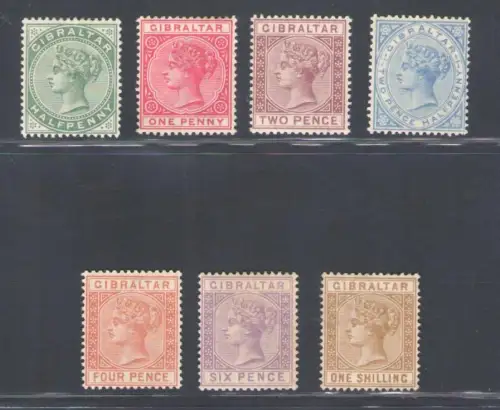 1886-8 Gibraltar, Stanley Gibbons Nr. 8/14 - Victoria - MH*