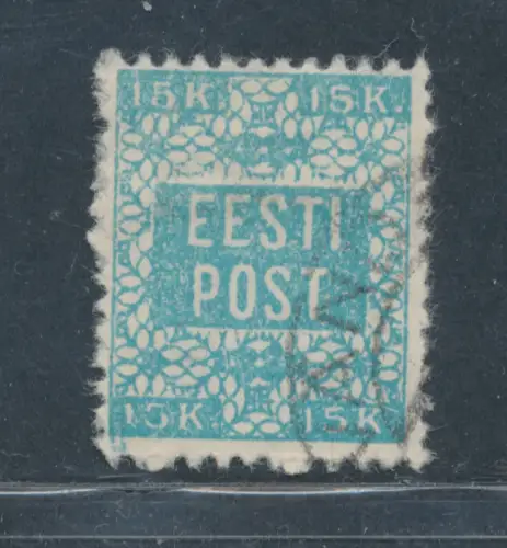 1918 Estland - Nr. 5 - 15 K. hellblau grün gezackt 11 1/2 - gebraucht