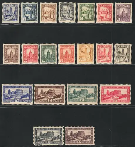 1931 Tunesien, Yvert Nr. 161/80, Ansichten, MLH*