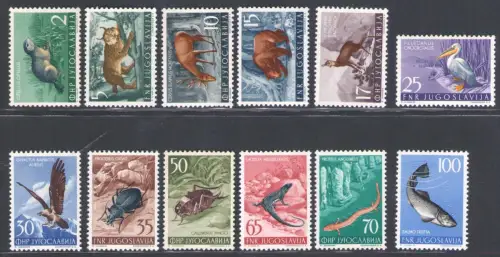 1954 JUGOSLAWIEN - Fauna - Einheitsn. 643/54 - postfrisch **