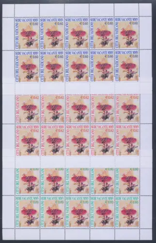 2005 Vatikan, Sitz frei, 3 Kleinblätter mit 10 Werten Nr. 1379euro81, postfrisch **