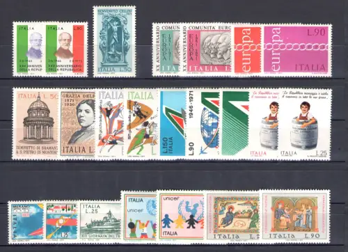 1971 Italien Republik, postfrisch, kompletter Jahrgang 25 Werte, postfrisch**