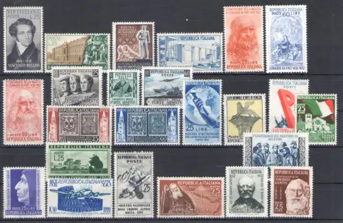 1952-1955 Angebot, Italien komplette Jahrgänge, ordentlich, Flugzeug, Express, postfrisch **