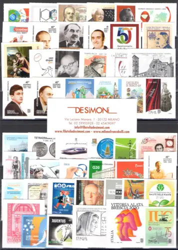 2020 Italien, Republik, 85 Werte + 4 Zettel, postfrisch **