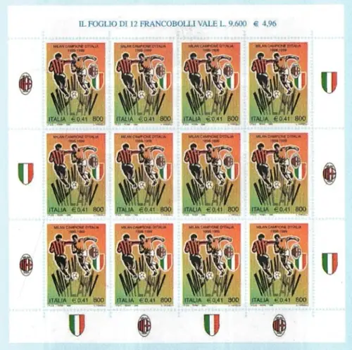 1999 Italien Republik, Kleinbogen Milan Champion, Sächsischer Katalog # 1, postfrisch **
