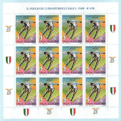 2000 Italien Republik, Kleinbogen Latium Champion, Sächsischer Katalog # 2, postfrisch **