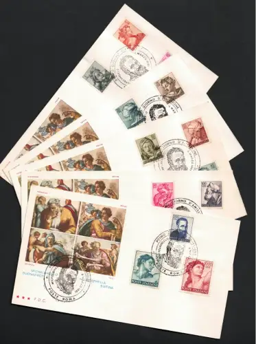 1961 Italien, Michelangelo #899-9175 Ersttagsumschläge, gebraucht