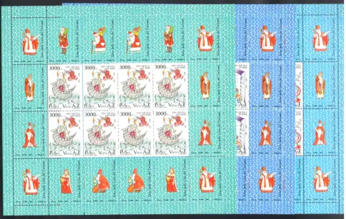 1987 Vatikan Nikolaus 3 Miniblätter Nr. 9Aeuro9C postfrisch und einwandfrei postfrisch **