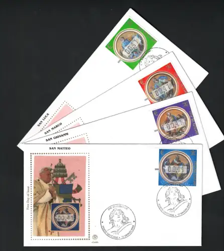 Vatikan 2002, Automatik # 11Aeuro14A, 4 gebrauchte Umschläge FDC