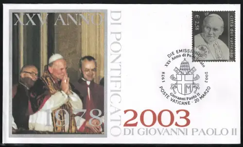 Vatikan 2003, Silbermarke 2,58 € # 1294, gebraucht FDC