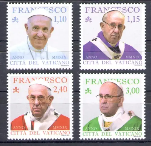 2019 Vatikan - Papst Franziskus 4 Werte - postfrisch **