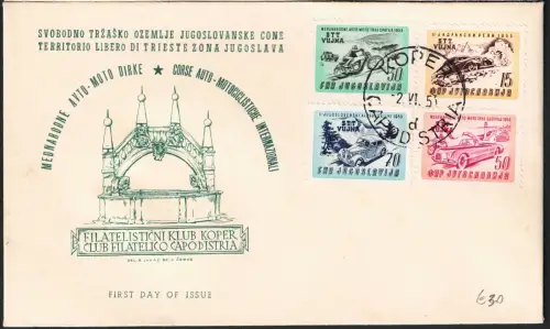 1953 Triest B, Autorennen, # 85 Euro88 auf Umschlag FDC