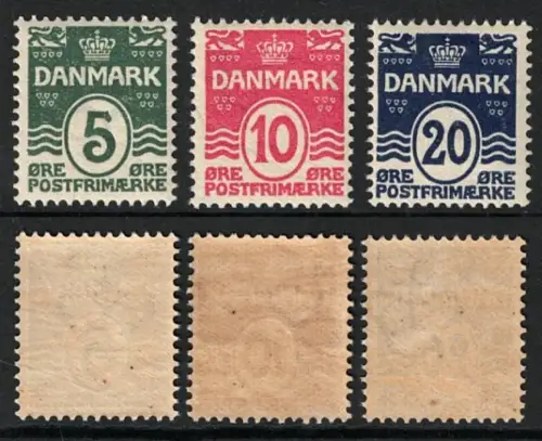 1912 Dänemark, Ordentliche Serie, 3 Werte # 65Euro67, postfrisch **