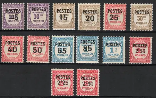 1937 München, Steuermarken von 1924-32 überdruckt # 140-52A, postfrisch **