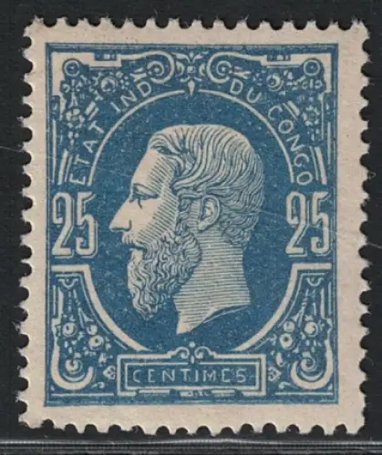1886 Belgischer Kongo, Yvert # 3, 20 Cent blau, MLH*