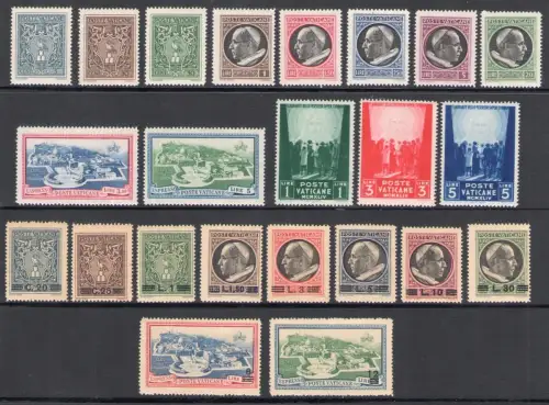 1945 Vatikan, kompletter Jahrgang, 23 Werte, postfrisch **