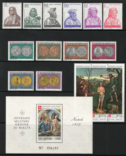 1978 Smom, kompletter Jahrgang, 16 Werte + 1 Bogen, postfrisch **