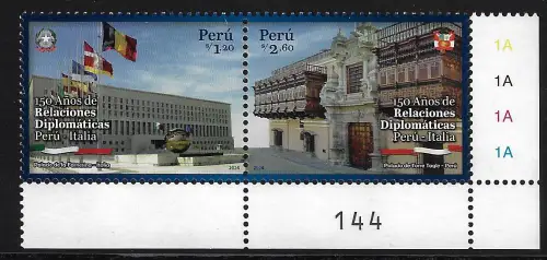 2025 Peru, Gemeinschaftsausgabe mit Italien, Bogennummer 144, postfrisch **