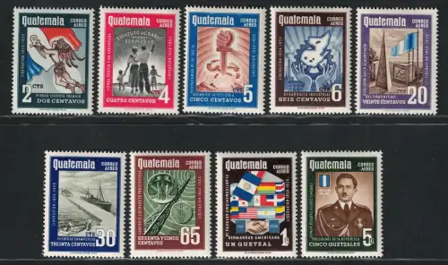 1956 Guatemala, Nationale Befreiung, Yvert # 214-222, postfrisch **