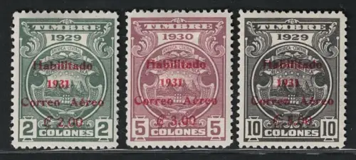 1931 Costa Rica, Steuer Luftpost überdruckt Yvert # 10euro12, MH*