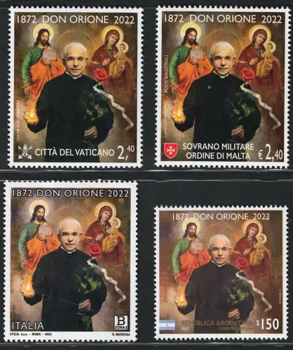 2022 Italien, Vatikan, Smom, Argentinien, Don Orione, Gemeinschaftsausgabe, postfrisch**
