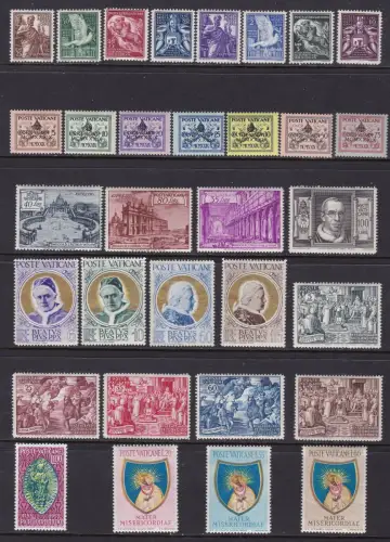 1939-1959 Vatikanstadt - Pius XII. Serie der Zeit auf Marineblättern MNH / ** TOP QUALITÄT