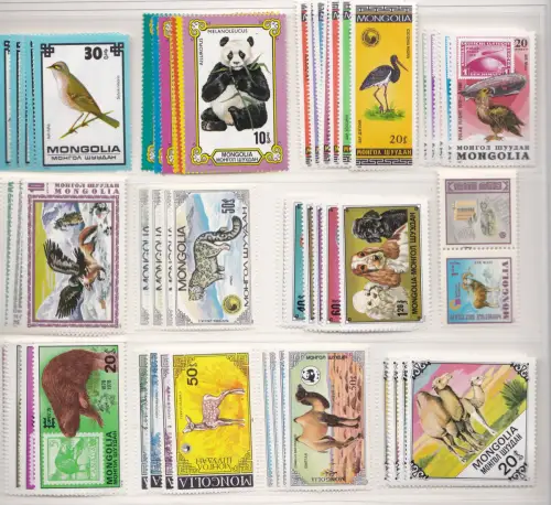1975-1985 MONGOLEI - Thema Tiere 14 Serien MNH/** Yvert 105 €
