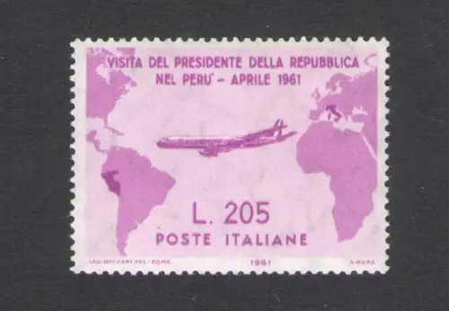 1961 Italien, Republik, 205 Lire Rosa, nicht ausgegeben, Gronchi Rosa, postfrisch **