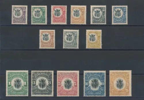1922-24 Tanganjika, SG 74/88a, Georg V, Giraffe, 14 Werte, MH* (nr # 84)