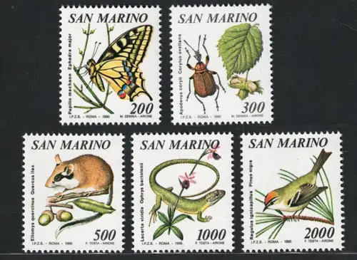 1990 San Marino, Flora und Fauna, 1302-06, postfrisch **