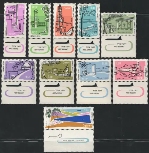 1960-62 Israel, Luftpost, Stadtansichten # 18-27, postfrisch **