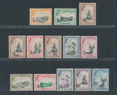 1961 Swasiland - Stanley Gibbons Nr. 65-77a, 13 Werte, postfrisch **