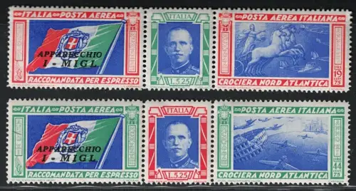 1933 Italien, Königreich, Luftpost, # 51K/52K, Migl Triptychon, postfrisch **