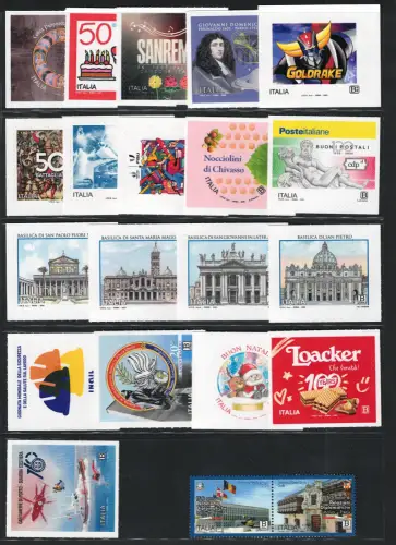 2025 Italien, Republik, 129 Werte + 5 Zettel, postfrisch **