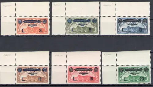 1933 SAN MARINO, Luftpost # A11/A16, Zeppelin Kreuzfahrt, postfrisch **