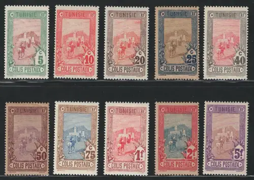1906 Tunesien, Yvert Nr. 1/10, Postpakete, postfrisch **