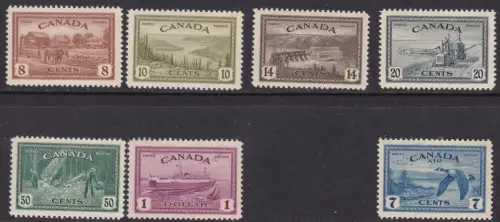 1946-47 KANADA - SG 401/407 Serie von 7 MNH **