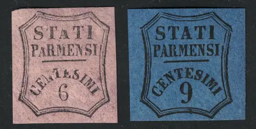 1857 PARMA Zeitungsstempel, nicht ausgegeben # 1A-2A, MH*