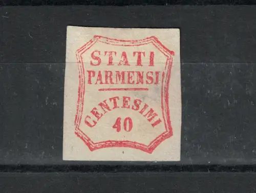1859 PARMA, 40 Cent Zinnober # 17, ohne Gummi und ausgedünnt