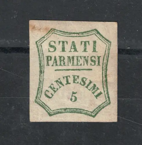 1859 Parma, Provisorische Regierung, 5 Cent hellgrün, guter Zustand # 12, MH*