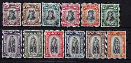 1935 San Marino # 193/204, Melchiorre Delfico, 12 Werte, postfrisch **