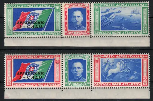 1933 Italien, Königreich, Luftpost, # 51E-52E, Tripttici Calo, postfrisch **