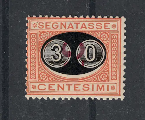 1890-91 Italien, Königreich Steuermarken sogenannte Masken # 19, 30 Cent auf 2 Cent, postfrisch **