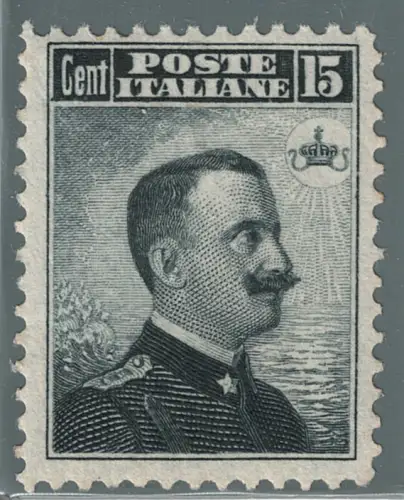 1906 Italien, Königreich, # 80, 15 Cent grau schwarz, diskrete Zentrierung - postfrisch **