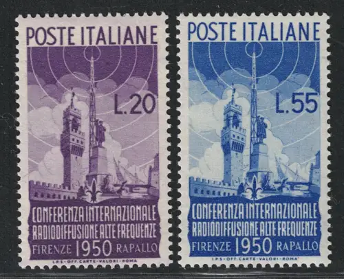 1950 Italien, Republik, Rundfunk, 2 Werte, # 623-624, postfrisch **
